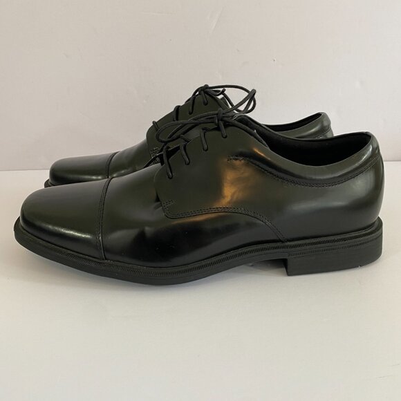 Rockport Ellingwood Black Waterproof Lace Up Loafers Mens 10.5 Wide Hydro-Shield